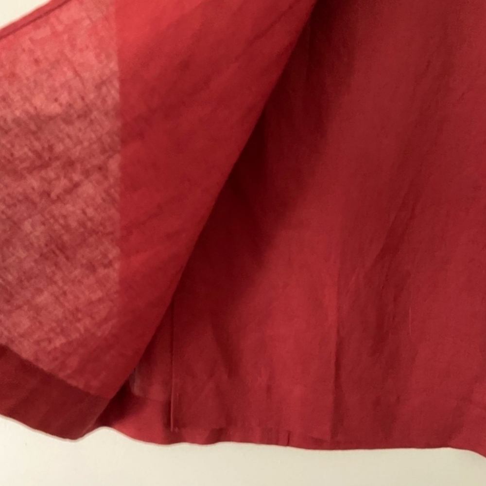 Gap Womens Linen & Cotton Red Paperbag Tie Waist Midi Skirt Size XS - Picture 4 of 6